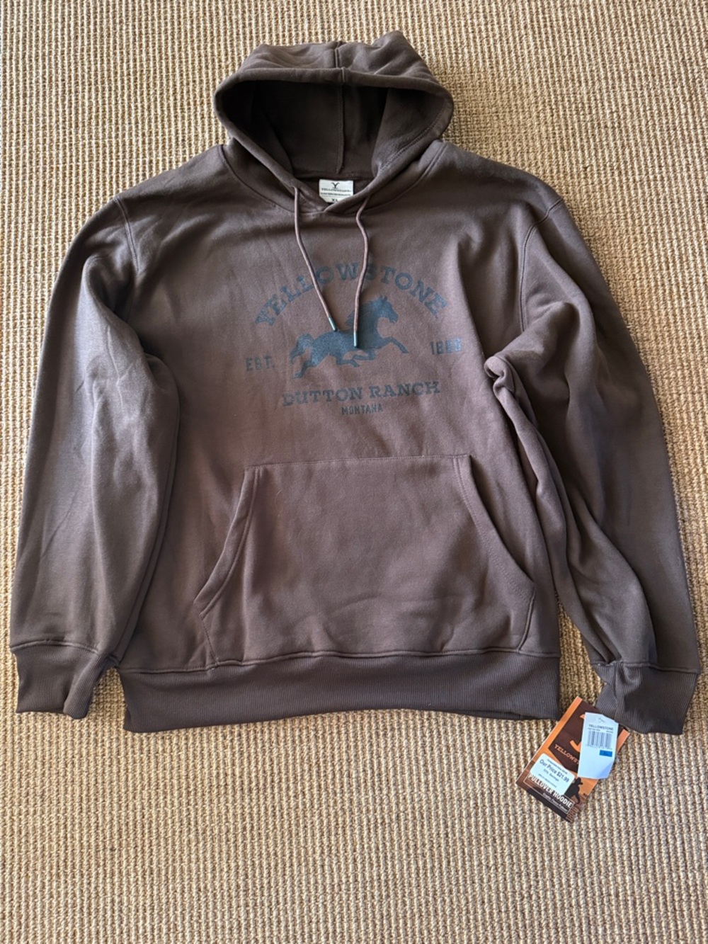 NWT Yellowstone Dutton Ranch Brown Pullover Hoodie XL